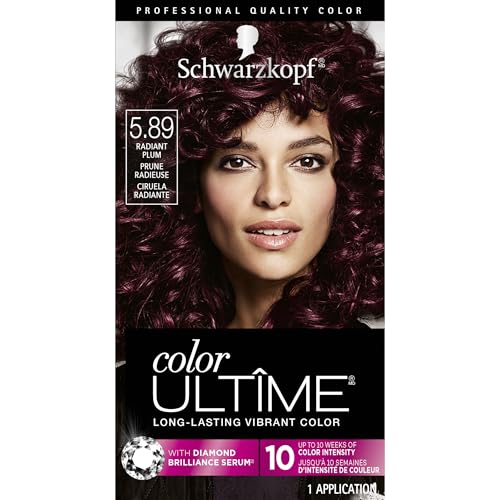 Schwarzkopf Color Ultime Hair Color, 5.89 Radiant Plum, 1 Application - Permanent Red Hair Dye for Vivid Color Intensity and Fade-Resistant Shine up to 10 Weeks