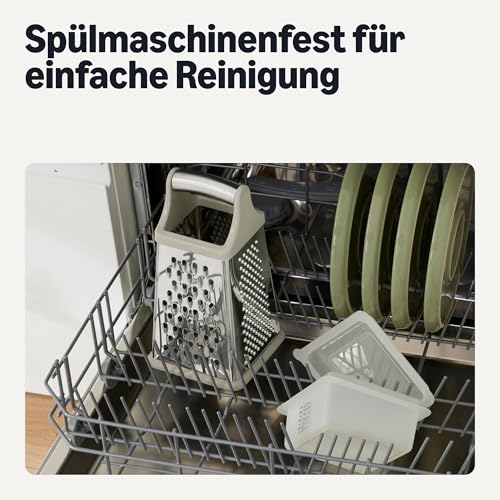 Amazon Basics 4-seitige Käsereibe, Edelstahl, Vierkantreibe mit Messbehälter, Spülmaschinenfest, für Gemüse und Käse – Ansicht 5