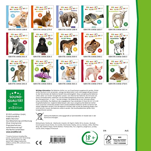 Hör mal rein, wer kann das sein? – Bauernhoftiere: Streicheln und hören | Hochwertiges Pappbilderbuch mit 5 Sounds und Fühlelementen für Kinder ab 18 Monaten (Foto-Streichel-Soundbuch)