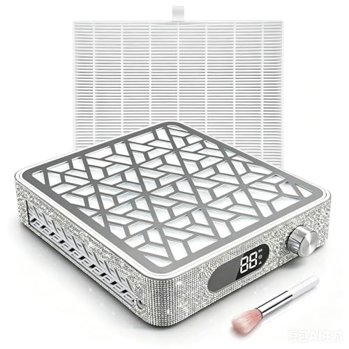 Extractor de polvo para uñas con cristales AB Rhinestone miniatura 1