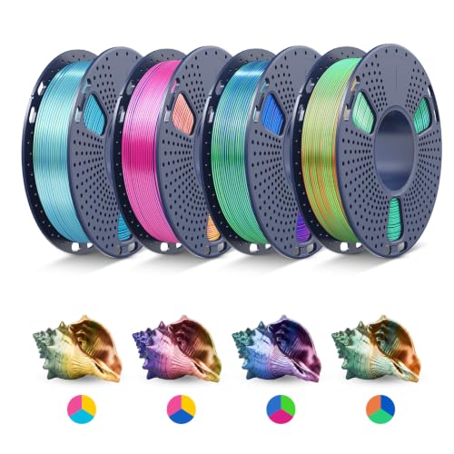Image of JAYO Silk PLA Tri Color 3D Printer Filament Bundle 1.75mm, 250g, 4-Pack