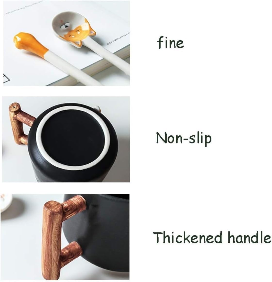 Taza de Café de Té Tazas Taza De Café De Cerámica Taza De Porcelana Esmerilada Suave Taza De Té Hecha A Mano Taza De Café Con Asa Animal 3D para té de la tarde(A)