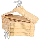 ROSOS Wooden Hangers 30 Pack, Solid Wood Hangers with 360 Swivel Chrome Hook, Smooth Finish & Precis