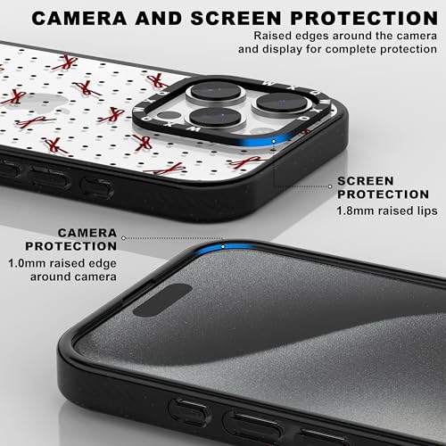 WXQWXQ for iPhone 15 Pro Case Cute Polka Dot and Bow Pattern Phone Cover by WXQWXQ - Used condition - Image 4