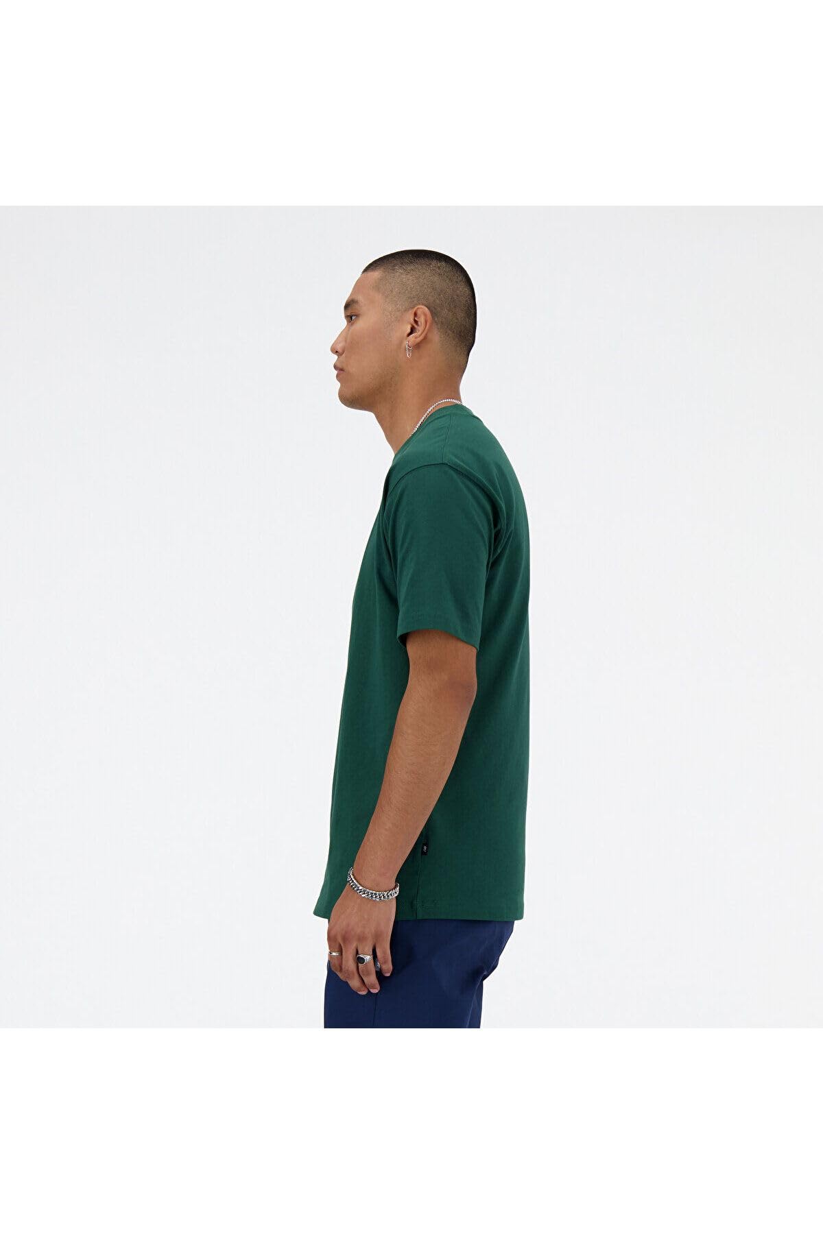 New Balance t-shirt bawełniany męski kolor zielony z nadrukiem MT41579NWG