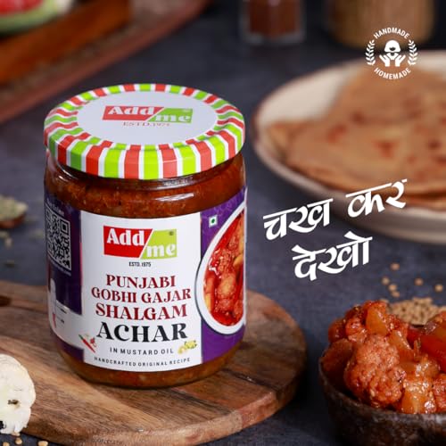 Image of Add me Sweet Mixed Pickle of Gobhi gajar Shalgam Pickles 1.2kg Punjabi Pickles. Sweet & Sour Mix achar of Carrot, Turnip & Cauliflower with Onion & Garlic 2 x 600gm achaar