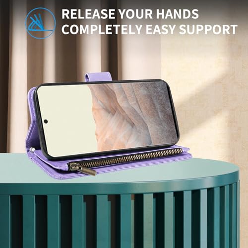 Coque Pixel 6 Pro antichoc à rabat fleur avec support vidéo intégré - 5