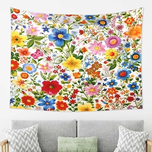 Tapisserie murale pour housse de canapé et jeté de pique-nique Dusviba fleurs