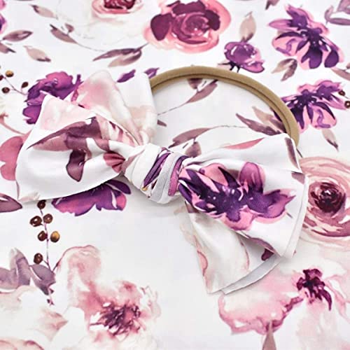 Image of Newborn Floral Receiving Blanket Baby Girls Swaddle Wrap and Headband Set