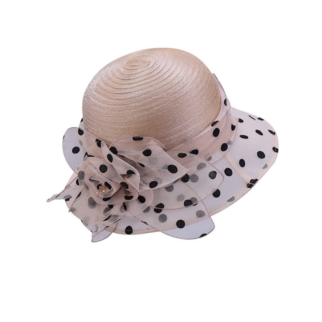 Cappello da Bacino Traspirante in Organza a Fiore Rotondo Piccolo da Donna Estivo Cappello da Pescatore con Protezione Solare per ombrellone da Esterno