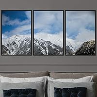 3 Piece Framed Canvas Wall Art Snow Mountain Canvas Prints Home Artwork Decoration for Living Room,Bedroom - 16