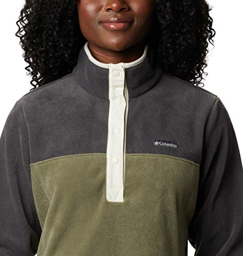 Image of Columbia Womens Benton Springs Half Snap II Pull Over Fleece Jacket, Dark Stone /Canoe /Vintage Blue, 3X