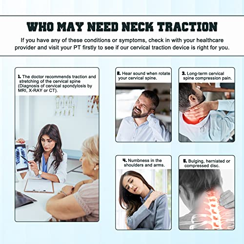 Image of Cervical Neck Traction Device,Electric Air Pump Neck Stretcher Cervical Traction Device,with 3 Power Traction and 8 Airbag Support,Neck Brace which Decompresses the Neck and Relieves
