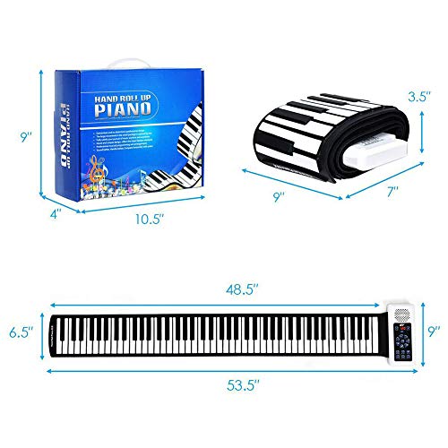 88 Touches Roll Up Piano Keyboard Portable Electric Hand Roll Piano avec MIDI Bluetooth Silicone Flexible Piano Clavier Jouet Éducatif pour Débutant - Les Beatles, Paul McCartney, John Lennon, RIngo Starr, George Harrison 88 Touches Roll Up Piano Keyboard Portable Electric Hand Roll Piano avec MIDI Bluetooth Silicone Flexible Piano Clavier Jouet Éducatif pour Débutant – Image 6