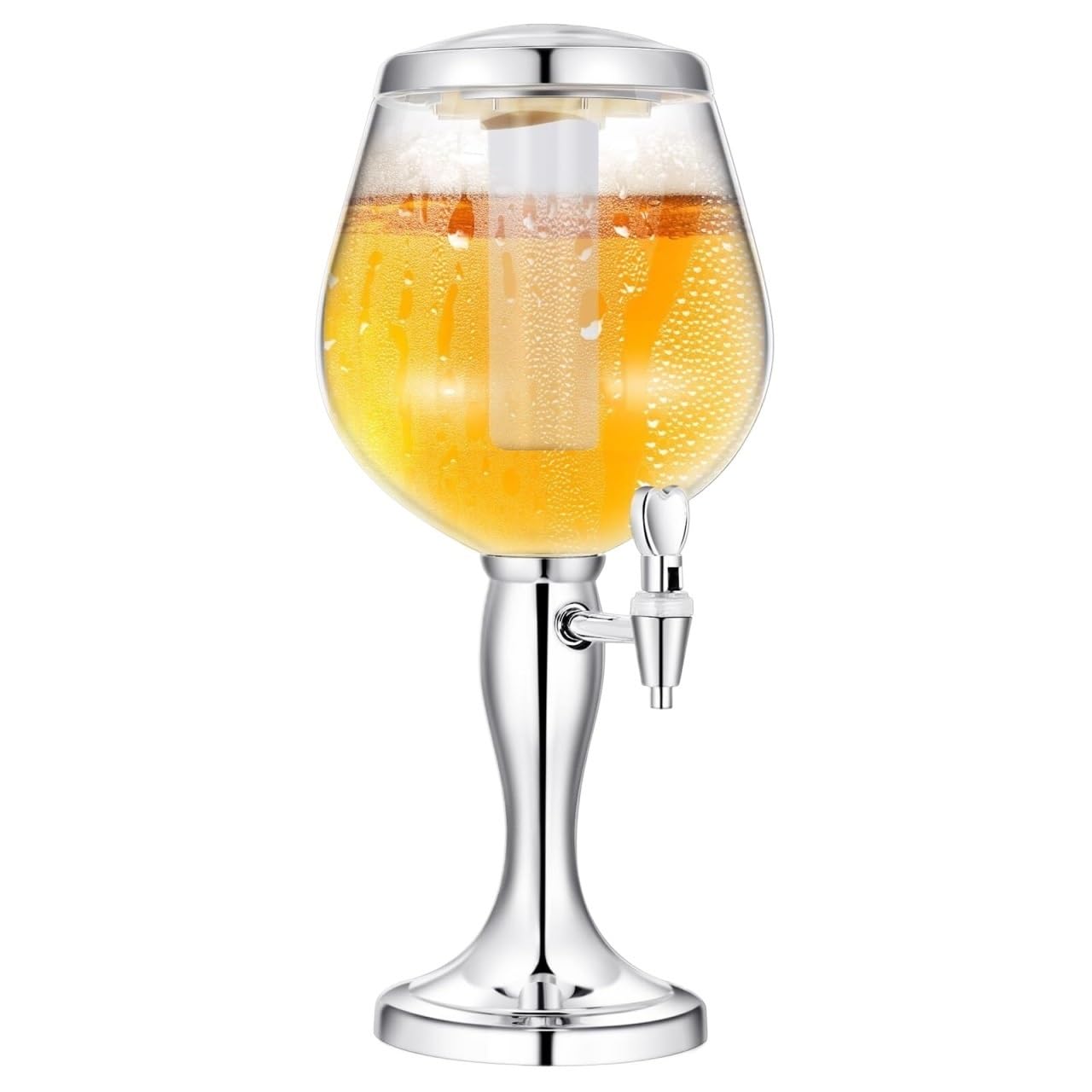MYUYEE Beverage Dispenser,Juice 3L Beer Beverage Dispenser For Drinks With Ice Tube And Spigot Drink Tower