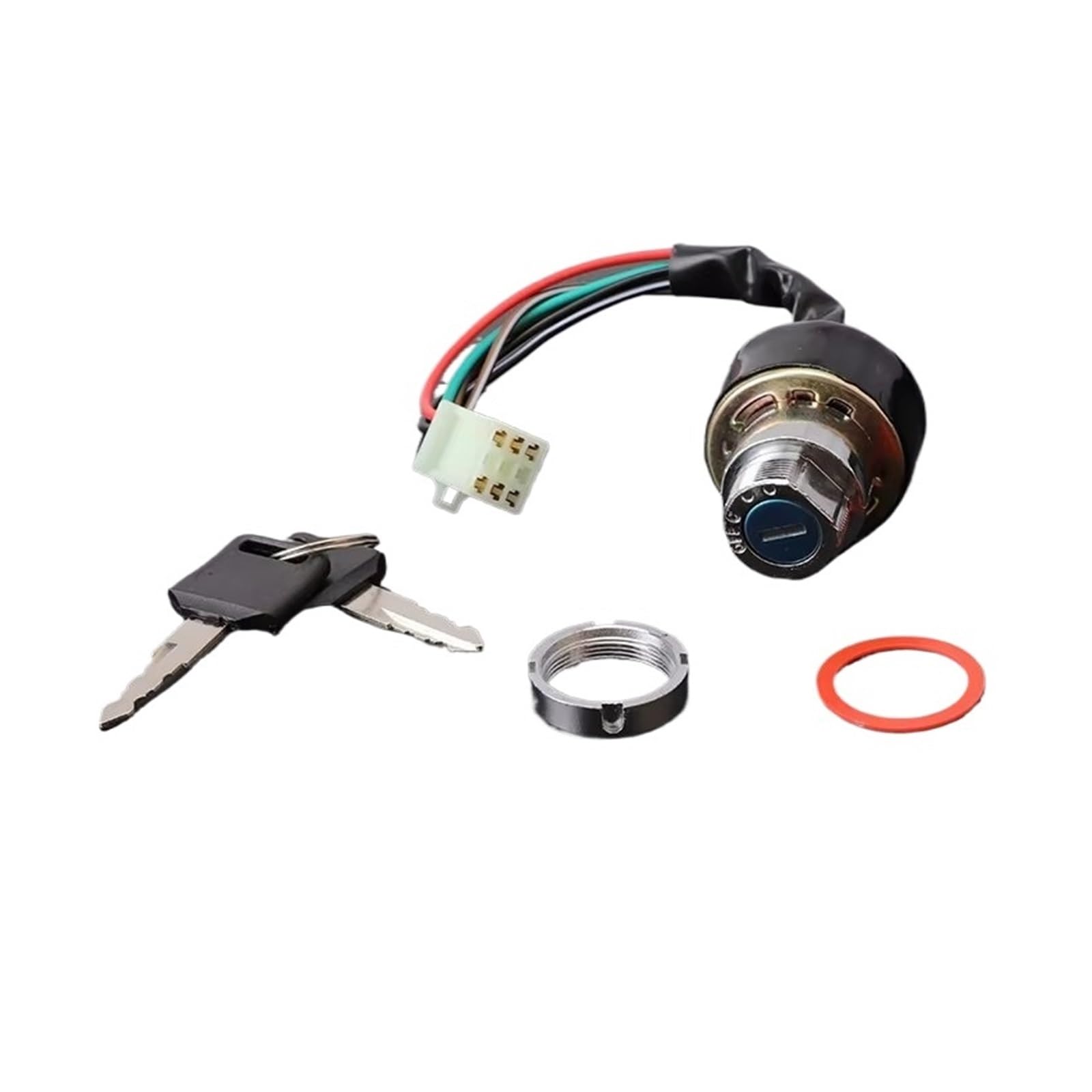 para Yamaha para Suzuki Scooter ATV Dirt Bike Go Kart Coche Motocicleta Interruptor Encendido 3 Posiciones 6 Cables con 2 Llaves Cerradura De Encendido