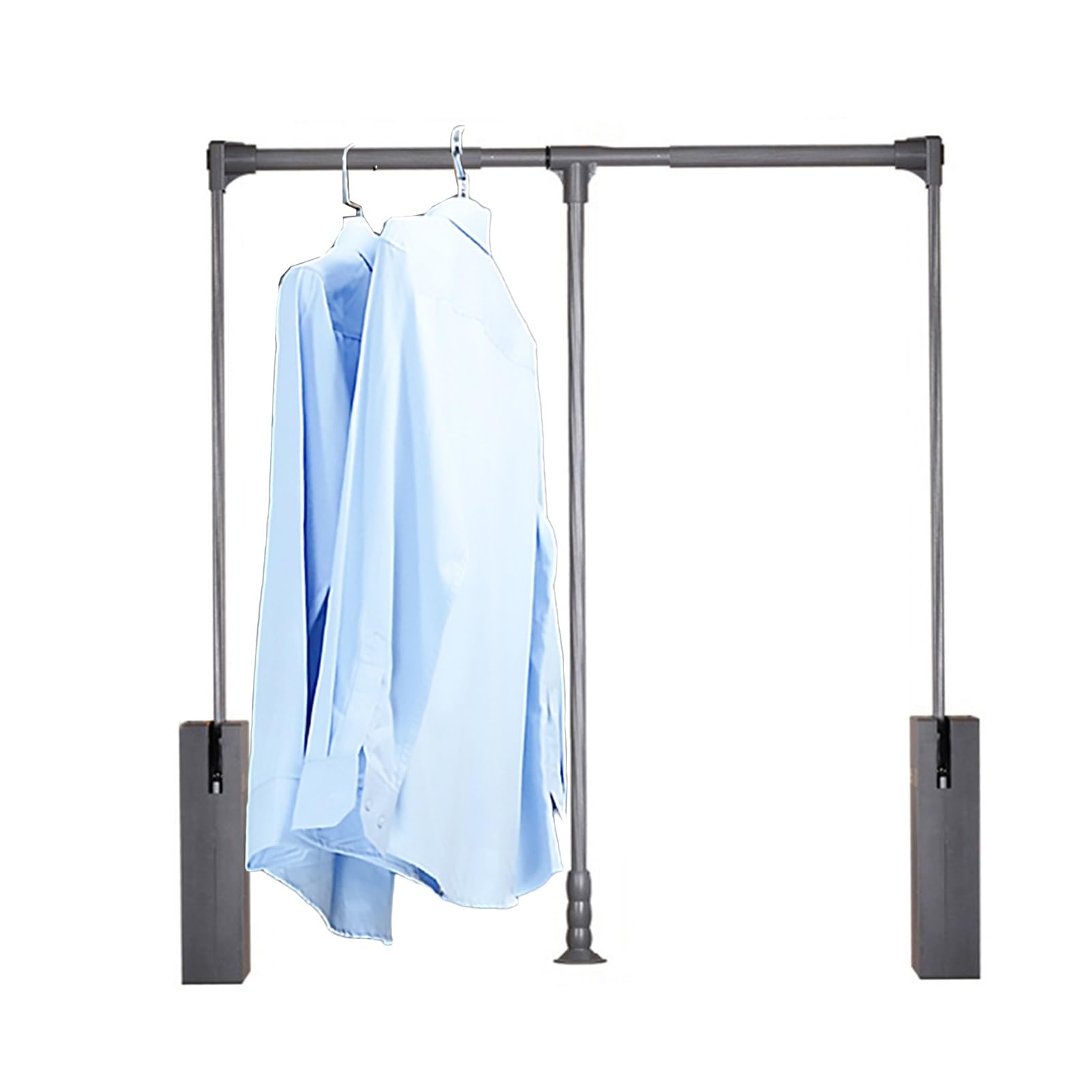 GTHTUHFD Extendable Pull Down Clothes Rail,15Kg Load Capacity, Closet Clothing Storage Rod Adjustable Width,For Cloakroom,Color 1-W-890-1200mm