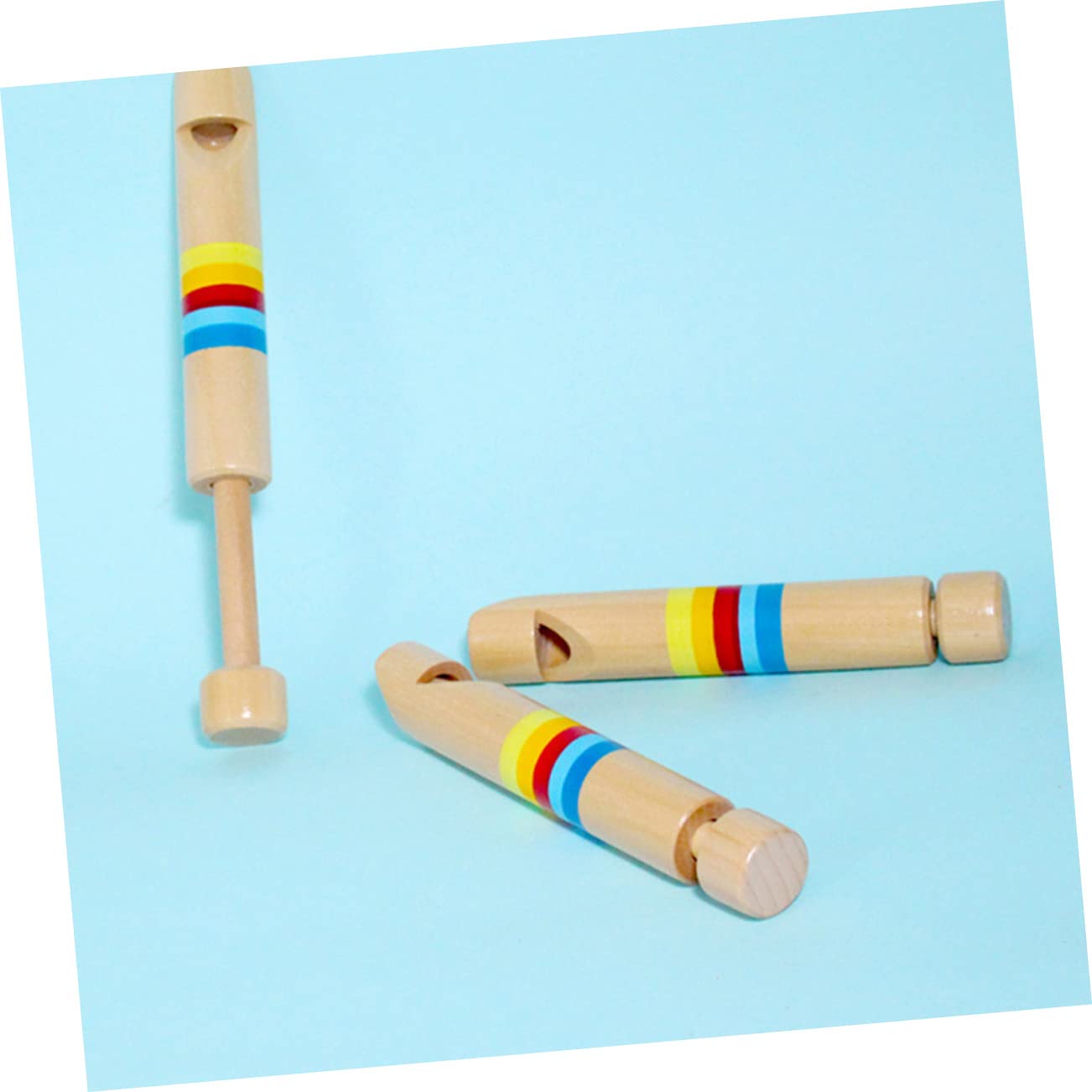 Kisangel Wooden Flute Toys for Boys and Girls 3pcs Set Musical Instruments Early Learning Lightweight