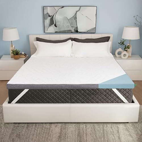 Image of Sleepyhead King Mattress Topper 3 Inch, Cooling Gel Memory Foam, King Size Mattress Topper for Pressure Relief, Removable Washable Cover, CertiPUR-US Certified, Mattress Pad King (King 3 inch)