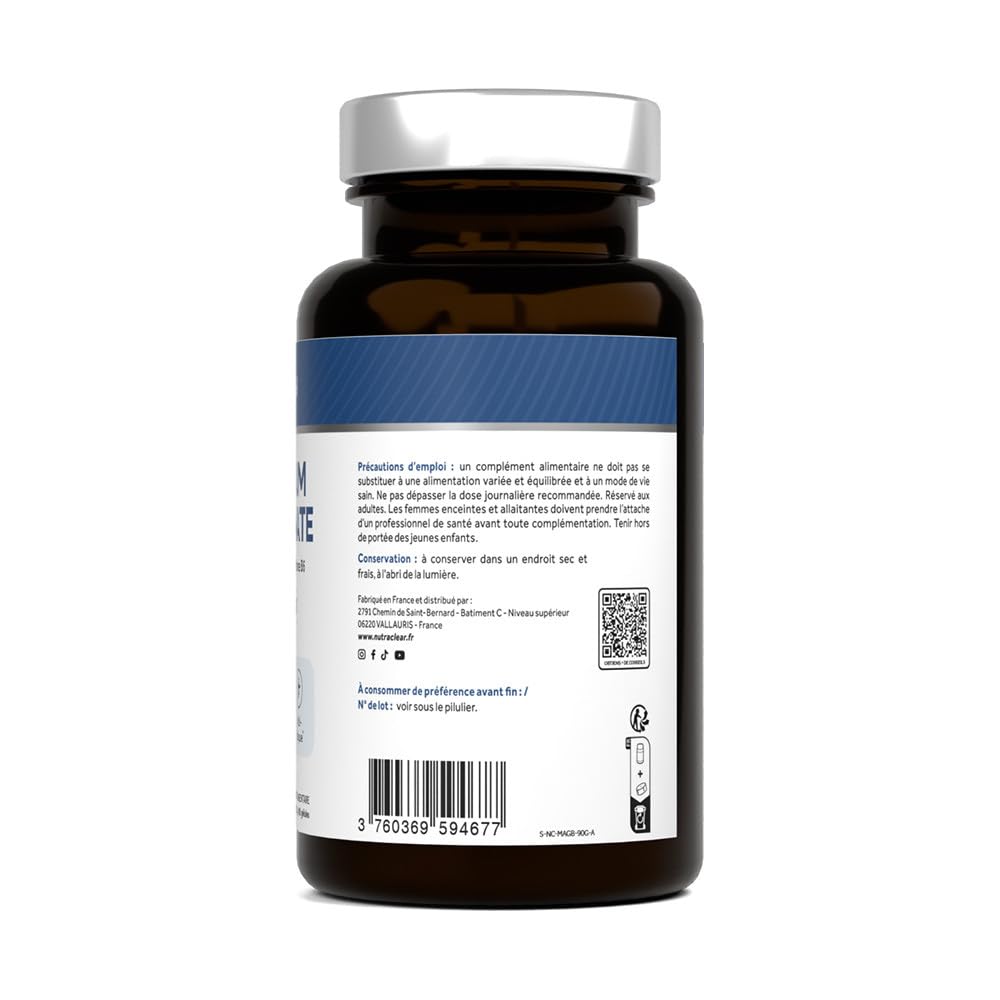 Cure de 3 mois Magnésium Bisglycinate Pharmagnesia® + vitamine B6 | Réduction de la Fatigue & du Stress | Fonction Musculaire et Nerveuse