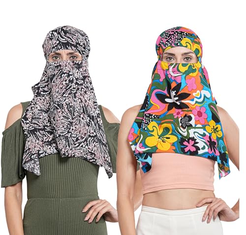 Image of Multipurpose Mask Cum Scarf for Women Cotton I Face Cover for Women I Sun Protection and Summer Wear Scarf