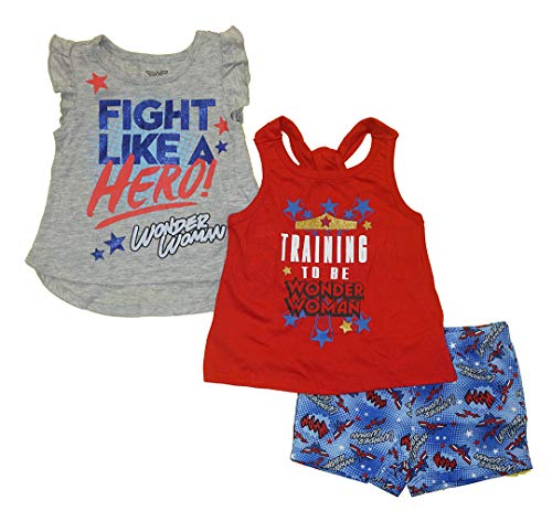 Evita el calor con Wonder Woman DC Comics conjunto de tres piezas cómodo para niñas