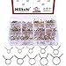Hilitchi 250-Pcs [10 Size] Fuel Line Hose Tubing Spring Clips Clamps Assortment Kit for Motorcycle Scooter ATV - [5~14mm]