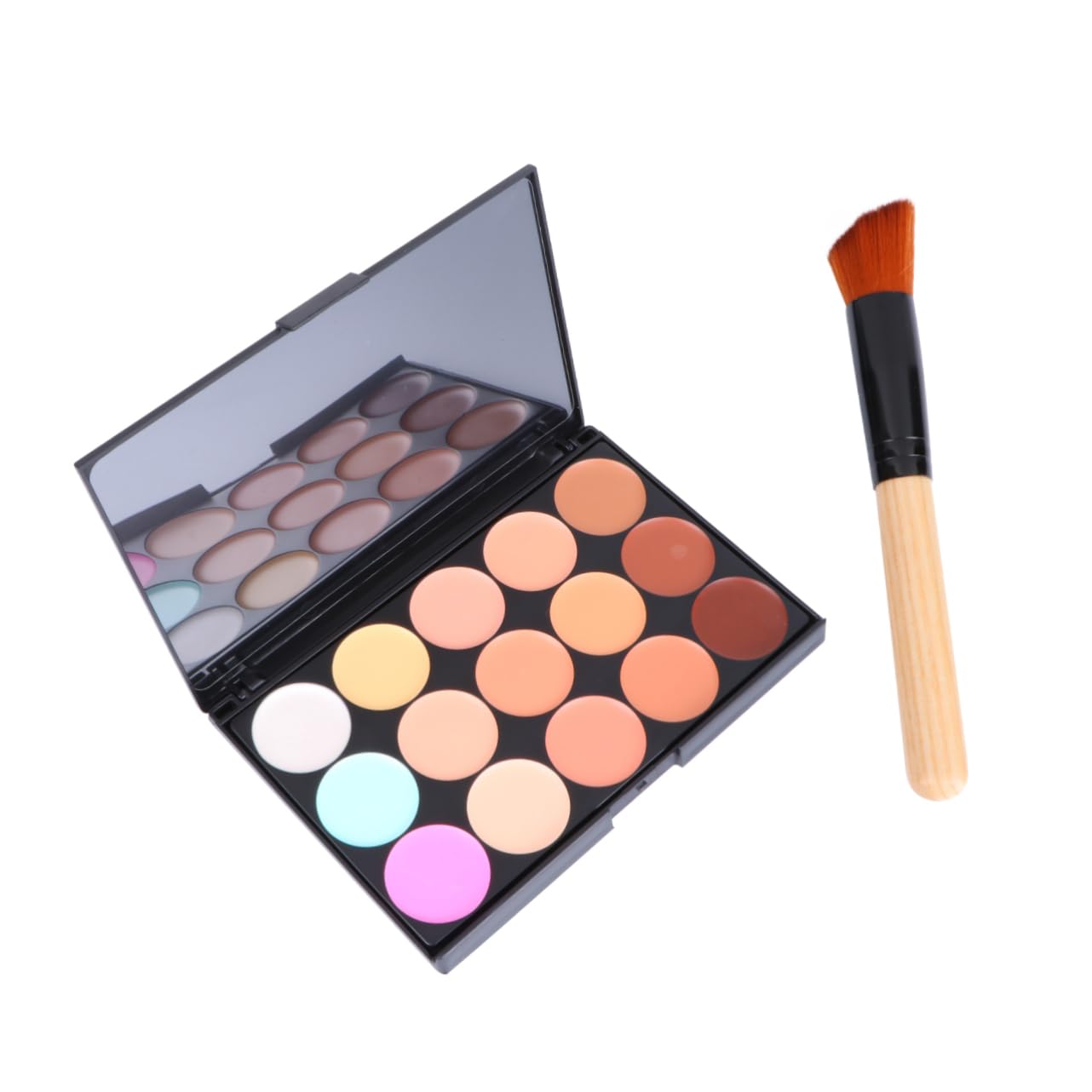 Mikinona Concealer Ingredients Palmitate Beeswax Talc Safe for Facial Skin Travel-friendly Brush