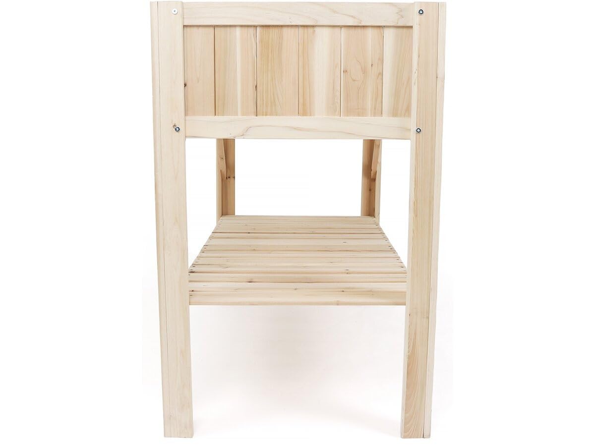 Carré potager en bois sur pieds "Magnolia" - 115 x 57 x 90 cm - Beige