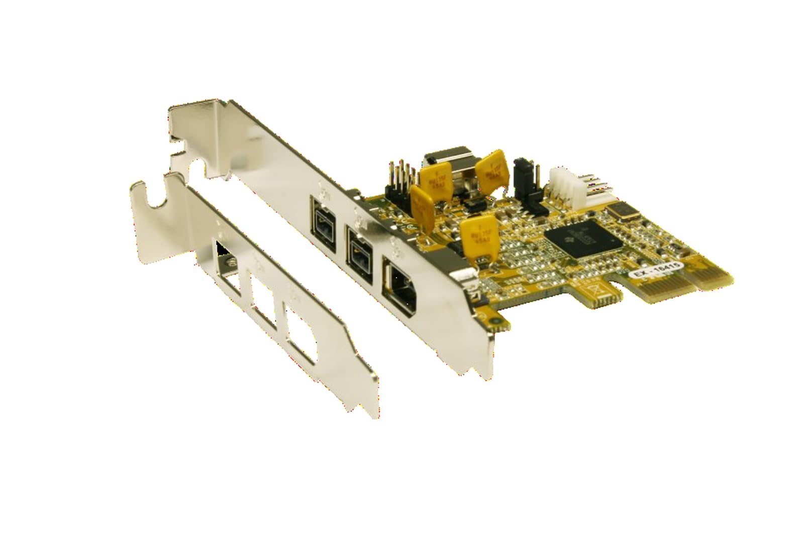 Secomp EX-16415 - Accesorio (PCIe, IEEE 1394/Firewire, 0,8 Gbit/s, Gris, Amarillo, Windows 2000 Server, Windows Server 2003, Windows Server 2008, 6,5 cm)