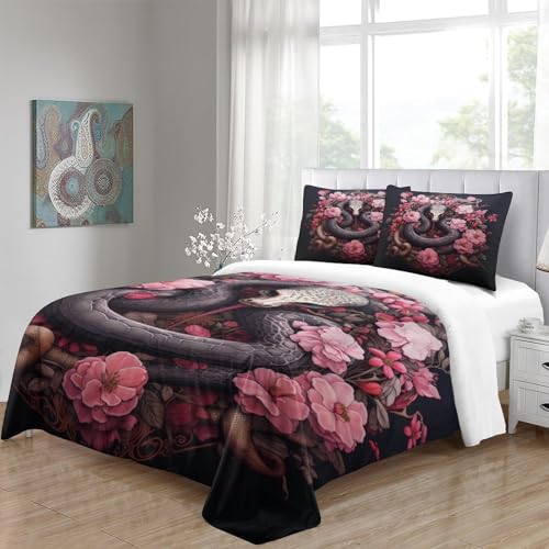 Housse de couette serpent 3D lit double 220x240 imprimé animal - 7
