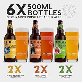 Badger Beers Modern Classics Mixed Beer Multipack | Golden Ale, Amber Ale & Pale Ale | Ale gift set of 6 x 500ml beer bottles Badger Beers Modern Classics Mixed Beer Multipack | Golden Ale, Amber Ale & Pale Ale | Ale gift set of 6 x 500ml beer bottles – Badger