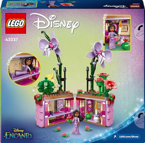LEGO ǀ Disney Encanto Le Pot de Fleurs d’Isabela, Jouet Orchidée à Construire pour les Enfants, Mini-poupée du Personnage Facilement Identifiable du Film, Cadeau pour Filles et Garçons Dès 9 Ans 43237