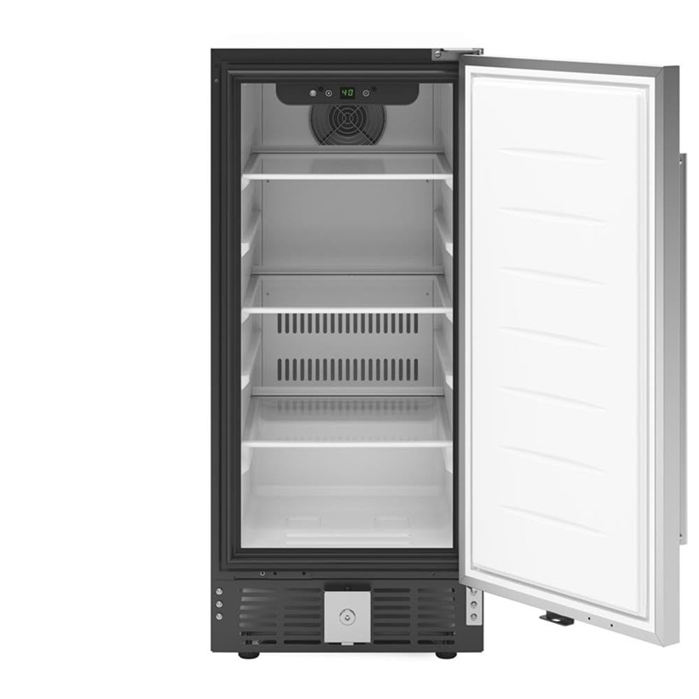 Pemberly Row Stainless Steel Built-In Refrigerator And Beverage Cooler, 3 Cu. Ft., Under-Counter Design, Interior LED Light, Custom Temperature Control, Compact Bar Or Kitchen Drink And Snack Storage on Fridge.com - View 2