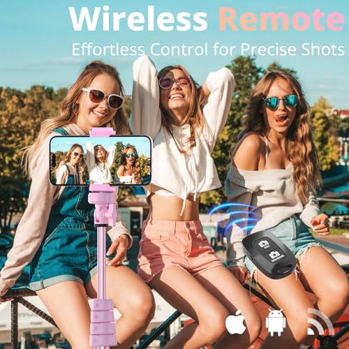 UBeesize 88’’ Flexible Phone Tripod with 14.95’’ Gooseneck, Remote and Phone Holder, Overhead Cell Phone Stand&Selfie Stick for Video Recording, Compatible with iPhone Android Phone, Camera Pink - Image 6