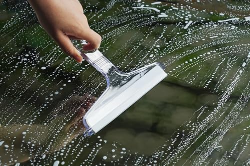 Image of New Talent 2 PCS Shower Squeegee Transparent, for Shower Glass, Shower Doors, Bathroom, Window and Car Glass(1 Large and 1 Small)
