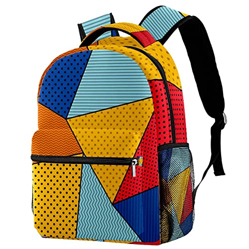 Sac à dos de voyage à motifs géométriques et rayures colorées pour ados actifs
