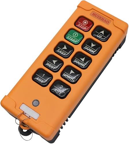 Miniatura 6 de Transmisor y receptor de control remoto de grúa inalámbrica industrial, 10 botones, material resistente a la corrosión PA66, ignífugo reforzado,