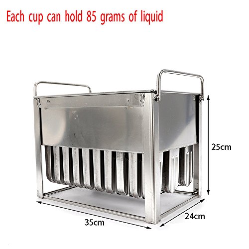 WUPYI Ice Cream Stick Mold,30pcs Stainless Steel Popsicle Frozen Mold Ice Pop Molds Lolly Pop Makers 85g with Notch,with Wooden Sticks and Cleaning Brush,US Stock (Round with Notch)