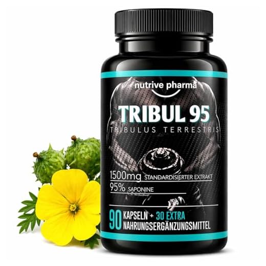 Tribul95 Tribulus Terrestris Kapseln - 95% Saponine - Vegan - Frei von Zusatzstoffen