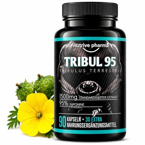 Tribul95 Tribulus Terrestris Kapseln - 95% Saponine - Vegan - Frei von Zusatzstoffen