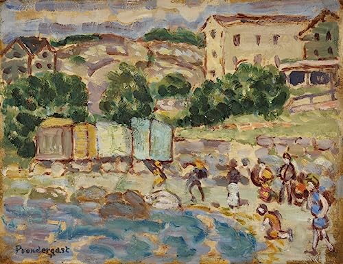 Plage et village de Maurice Brazil Prendergast toile décoration