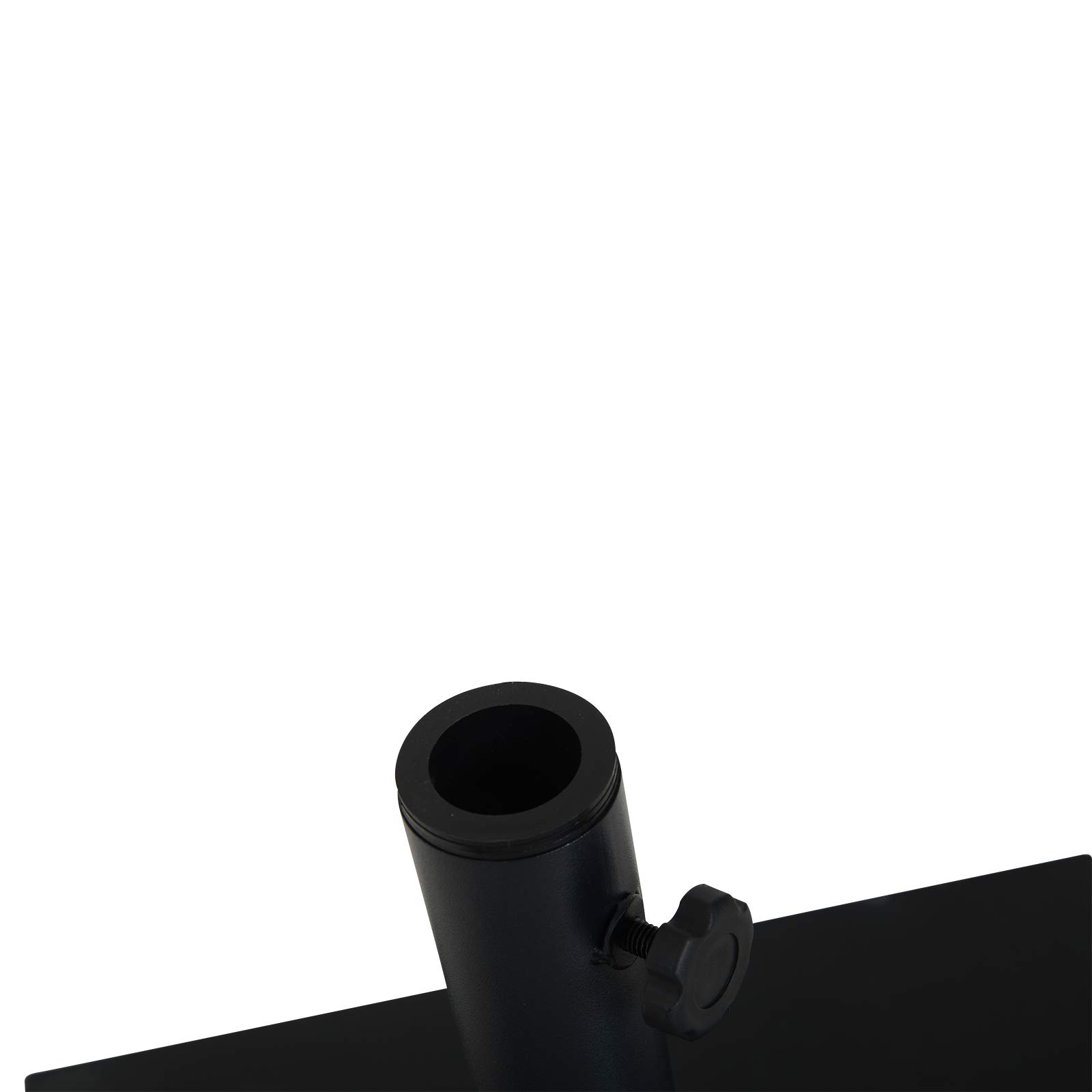 Outsunny Base de Sombrilla 13 kg 35/38/48 mm Cemento 40x40x43 cm Negro | Botón de Bloqueo, Soporte para Parasol, Cuadrada, para Jardín Terraza Balcón