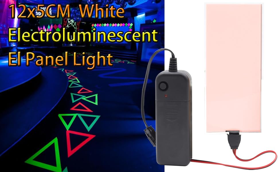 Image of [3 Modes] jose2015 12X5CM Electroluminescent EL Panel Light White,3V Flexible EL Panel Decorations Lights for Cosplay /Party /Decorate Light /Car /Advertising(with Battery Inverter)