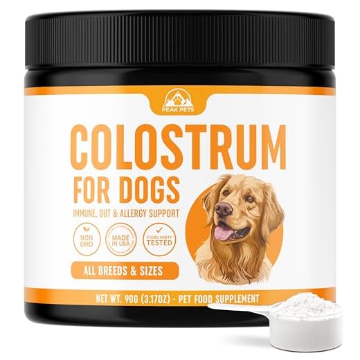 Bovine Colostrum for Dogs (90g) Raw Colostrum Powder for All Ages, Breeds & Sizes - Immune, Allergy, Skin & Itch Support - 20% Immunoglobulins - Non GMO, Third Party Tested, USA Made - 3.17oz