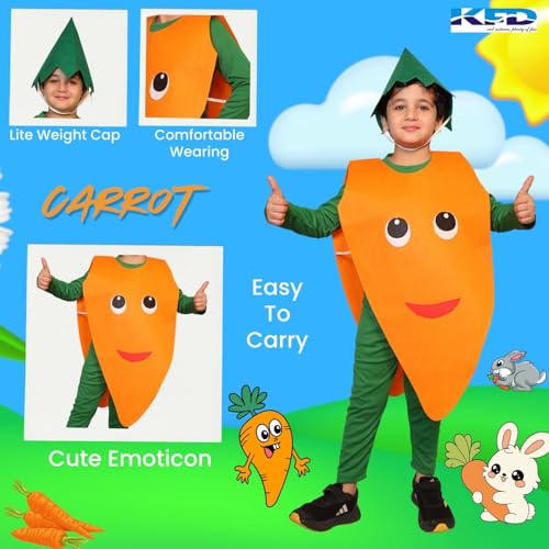 Image of Kaku Fancy Dresses Fruit and Vegetable Costume Paper Cutout with Cap For Kids | Healthy Food Costume For Boys & Girls (Tracksuit Not Included)