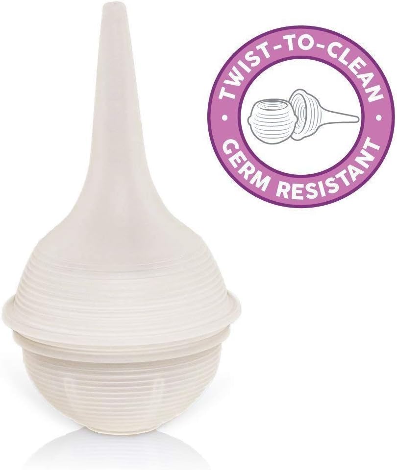 Innovo Hospital Grade Silicone Twister Bulb Baby Nasal Aspirator, Snot Sucker and Mucus Sucker, Non-Toxic Nasal Bulb, Cleanable and Reusable Ear Syringe