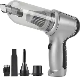Aspirador de Pó Sem Fio Portátil 4 em 1 – Multifuncional, Leve, Potente e Recarregável para Casa e Carro (Branco)