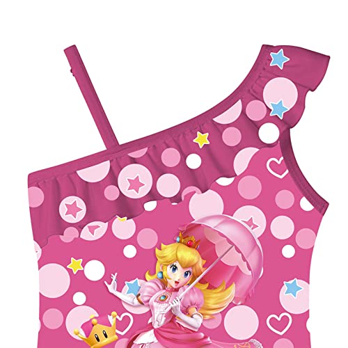 Girls Swimsuit Princess Peach Cosplay Mermaid Swimsuit Slant Shoulder One Piece Swimsuit Children's Fashion Cute Swimsuit3
