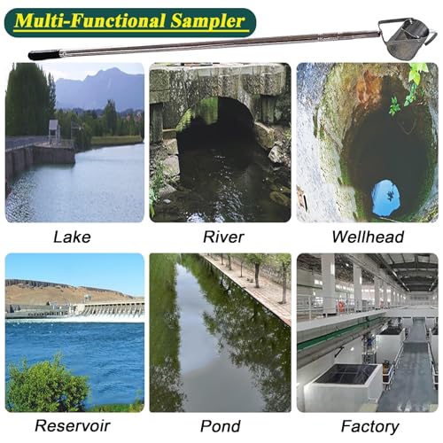 Gobelet d'échantillonnage d'eau en acier inoxydable avec tige télescopique pour lac et rivière - 8